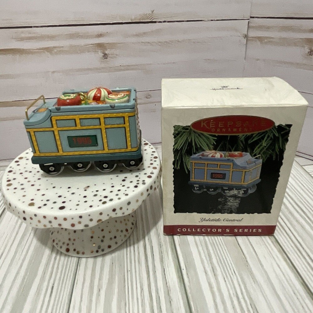 Hallmark Keepsake Yuletide Central Train- Pressed Tin Candy Car  - 2nd in Series
